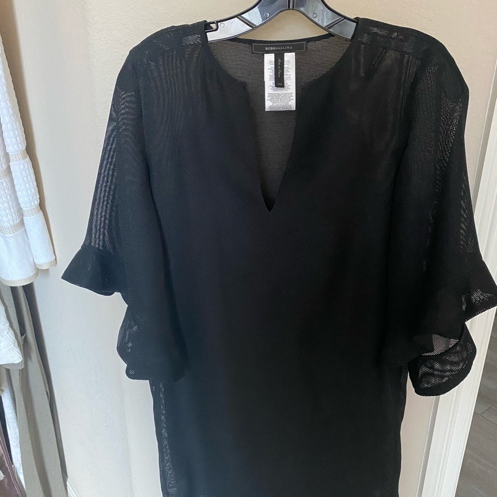 Bcbgmaxazria sheer black dress